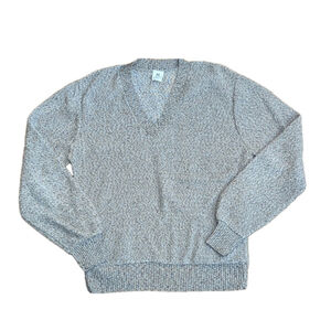 Vintage Grandpa Tan Beige V Neck Knit Sweater Medium